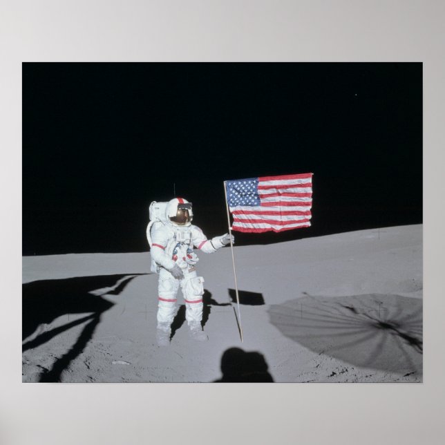 Apollo 14 Astronaut on the Moon Poster (Front)