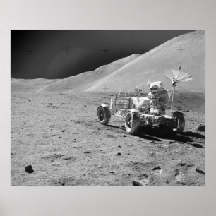 Apollo 15 Astronaut & Lunar Roving Vehicle Poster
