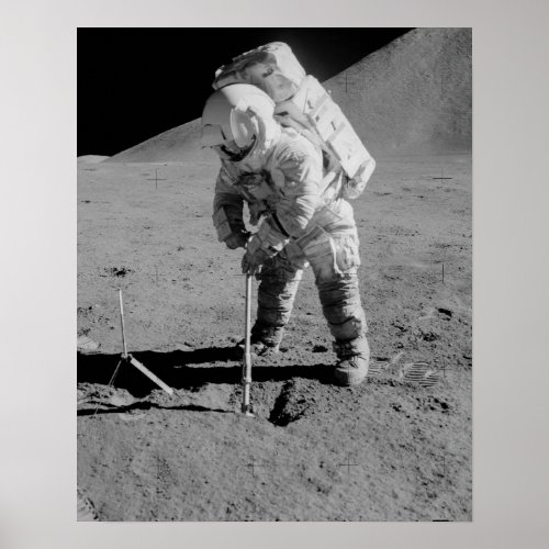 Apollo 15 Astronaut on the Moon Poster