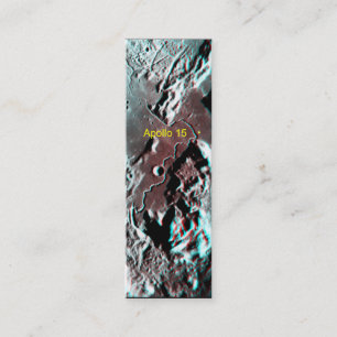 Apollo 15 Landing Site Anaglyph Bookmark Mini Business Card