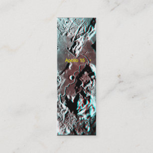 Apollo 15 Landing Site Anaglyph Bookmark Mini Business Card