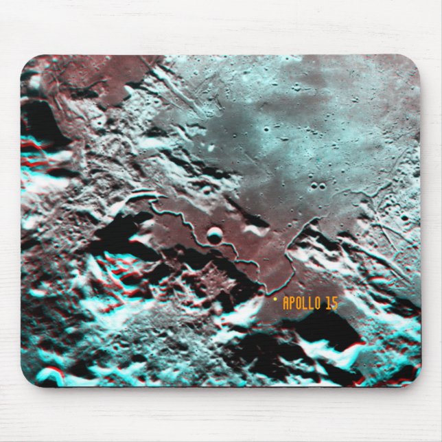 Apollo 15 Landing Site Anaglyph Mousepad (Front)