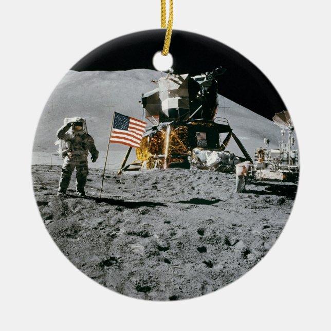 Apollo 15 Lunar Module Moon Landing Nasa 1971 Ceramic Ornament (Front)