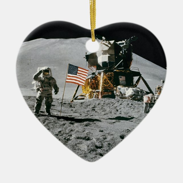 Apollo 15 Lunar Module Moon Landing Nasa Universe Ceramic Ornament (Front)