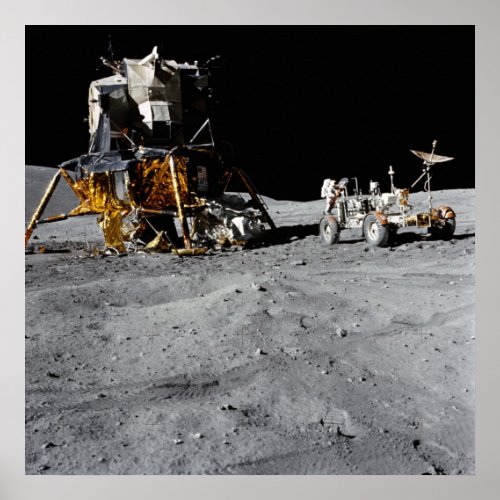 Apollo 16 Lunar Module  Lunar Roving Vehicle Poster