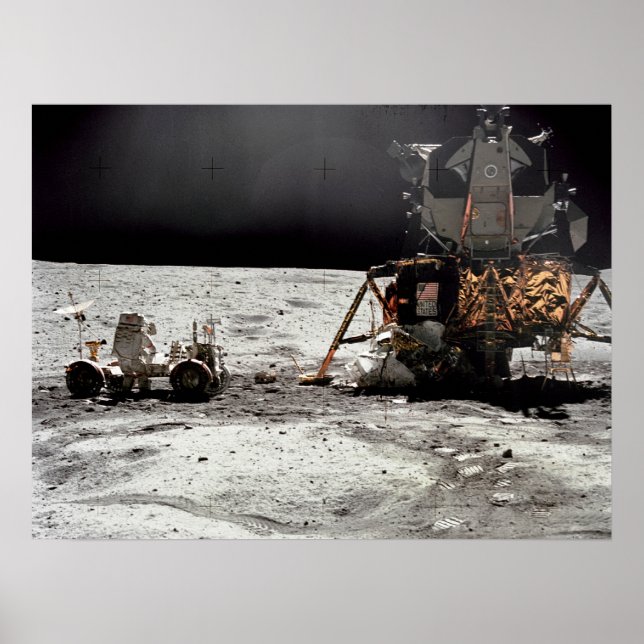 Apollo 16 Lunar Module & Lunar Roving Vehicle Poster (Front)