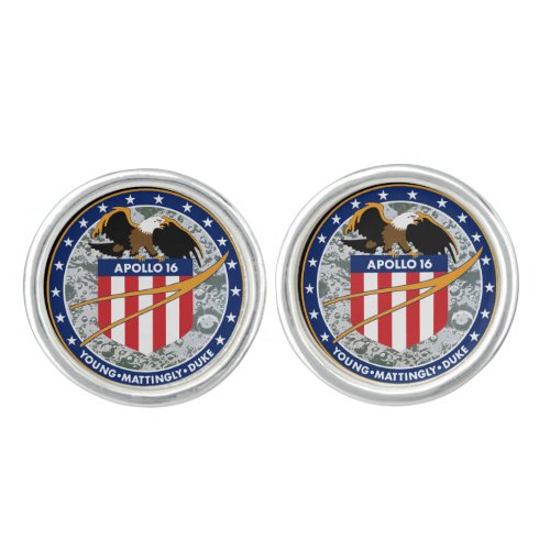 Apollo 16 NASA Mission Patch Logo Cufflinks