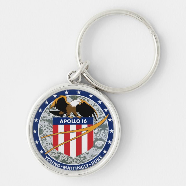 Apollo 16 NASA Mission Patch Logo Keychain (Front)