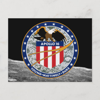 Apollo 16 NASA Mission Patch Logo Postcard