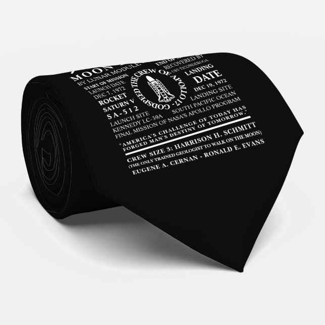 Apollo 17 Detailed Space Voyage Symbol Neck Tie (Rolled)
