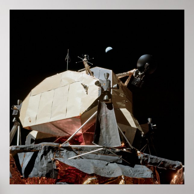 Apollo 17 Lunar Module "Challenger" & Earth Poster (Front)