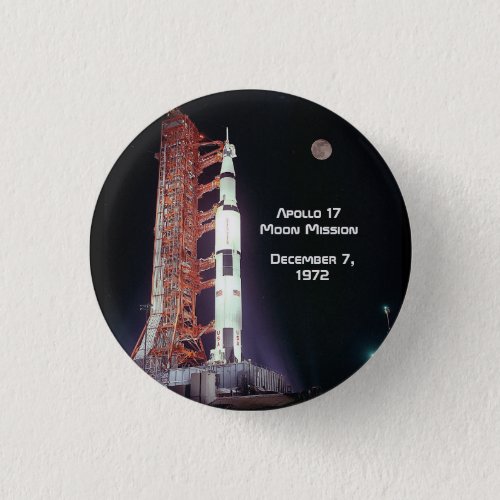 Apollo 17 Moon Mission Button