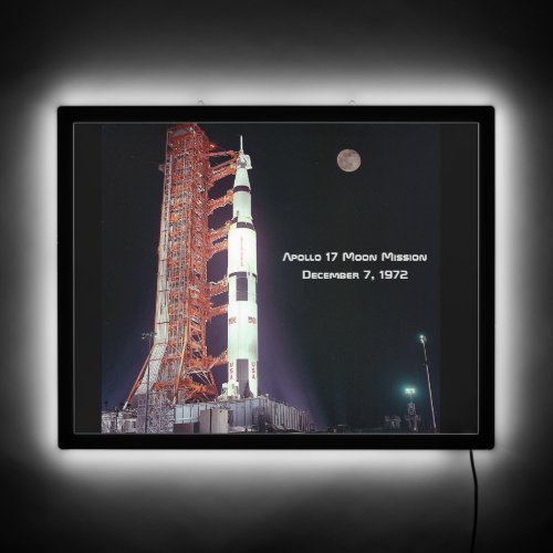 Apollo 17 Moon Mission LED Sign