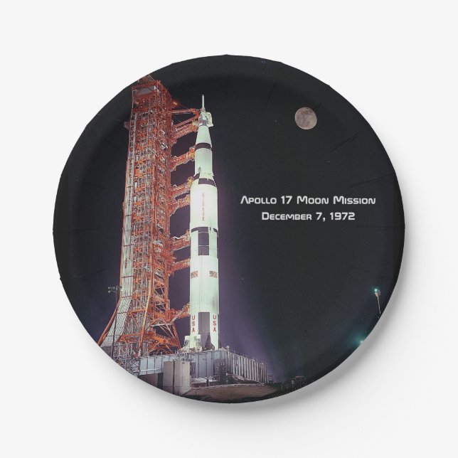 Apollo 17 Moon Mission Paper Plates (Front)