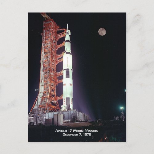 Apollo 17 Moon Mission Postcard