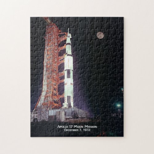Apollo 17 Moon Mission Poster Jigsaw Puzzle