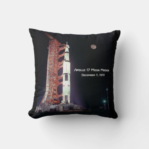 Apollo 17 Moon Mission Throw Pillow