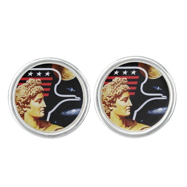 Apollo 17 NASA Mission Patch Logo Cufflinks (Front)