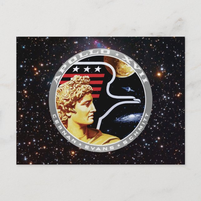 Apollo 17 NASA Mission Patch Logo Postcard (Front)