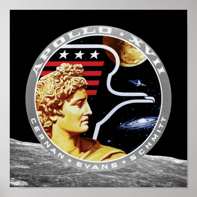 Apollo 17 NASA Mission Patch Logo Poster (Front)