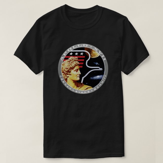 Apollo 17 NASA Mission Patch Logo T-Shirt (Design Front)