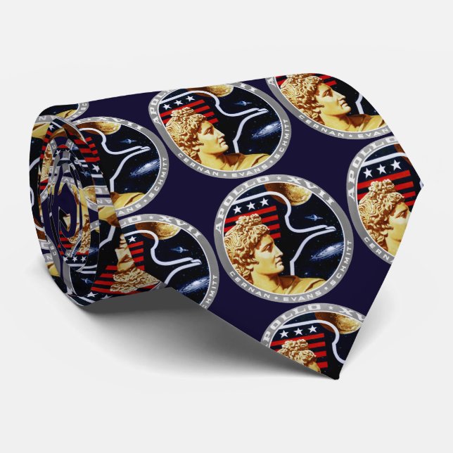 Apollo 17 Space Mission 1972 Insignia Neck Tie (Rolled)