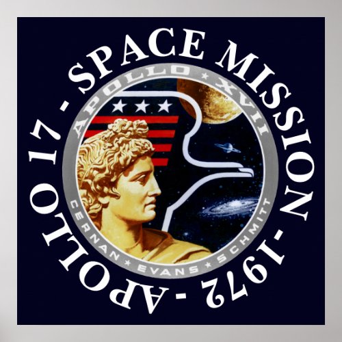 Apollo 17 Space Mission 1972 Insignia Poster