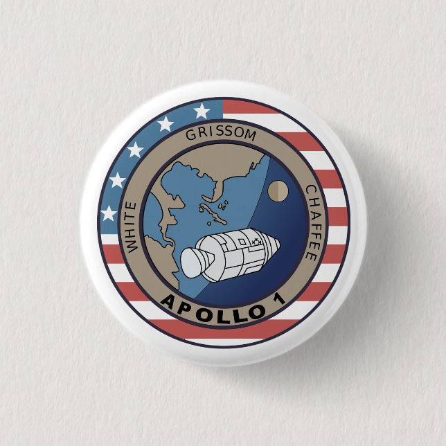Apollo 1 Mission Patch  Button (Front)