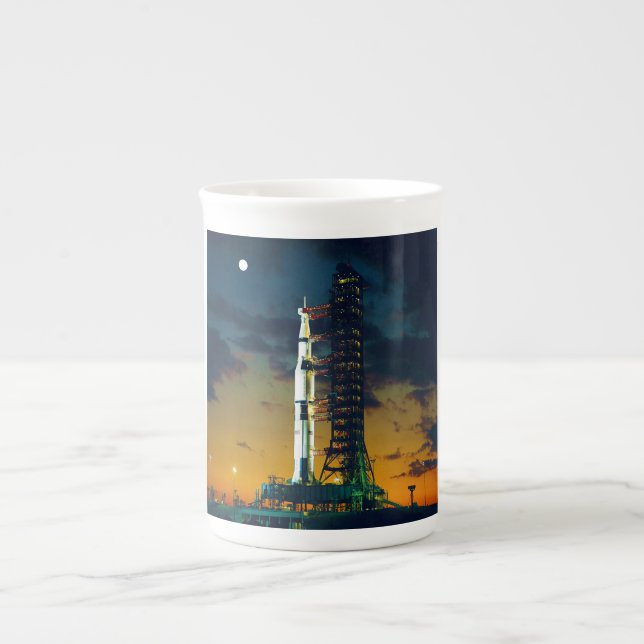 Apollo 4 Saturn V on Pad A Launch Complex 39 Bone China Mug (Front)