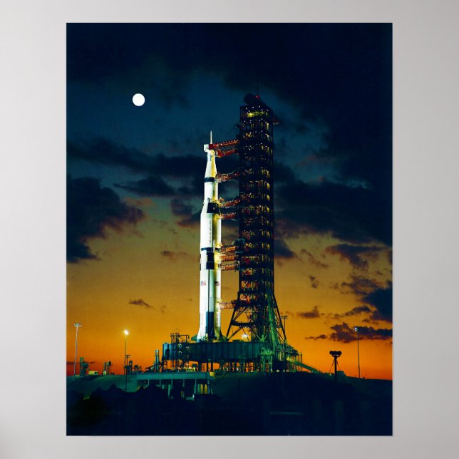 Apollo 4 Saturn V on Pad A Launch Complex 39 Poster (Front)