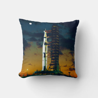Apollo 4 Saturn V on Pad A Launch Complex 39 Throw Pillow