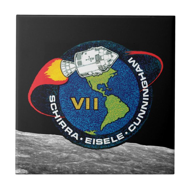 Apollo 7 NASA Mission Patch Logo Ceramic Tile (Front)