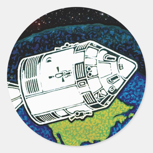 Apollo 7 NASA Mission Patch Logo Classic Round Sticker (Front)