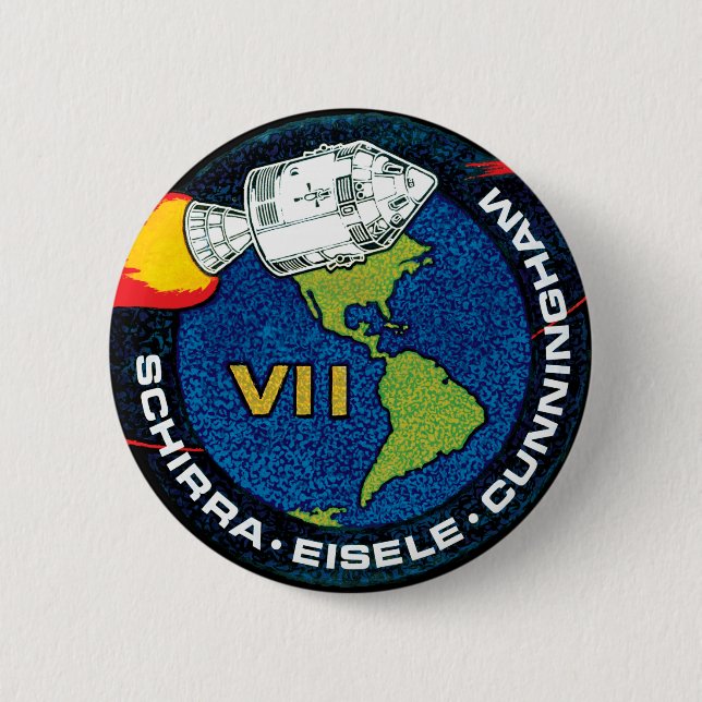 Apollo 7 NASA Mission Patch Logo Pinback Button (Front)