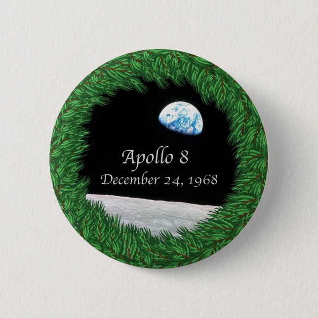 Apollo 8 Christmas Eve Moon Mission Button (Front)