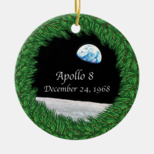Apollo 8 Christmas Eve Moon Mission Ceramic Ornament