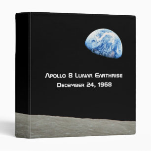 Apollo 8 Lunar Earthrise 50th Anniversary 3 Ring Binder