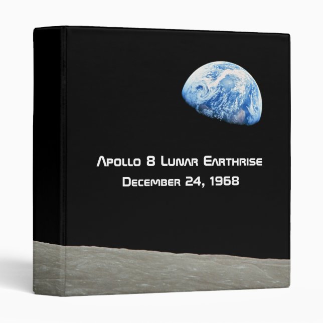 Apollo 8 Lunar Earthrise 50th Anniversary 3 Ring Binder (Front/Spine)