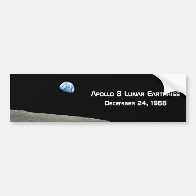 Apollo 8 Lunar Earthrise 50th Anniversary Bumper Sticker (Front)