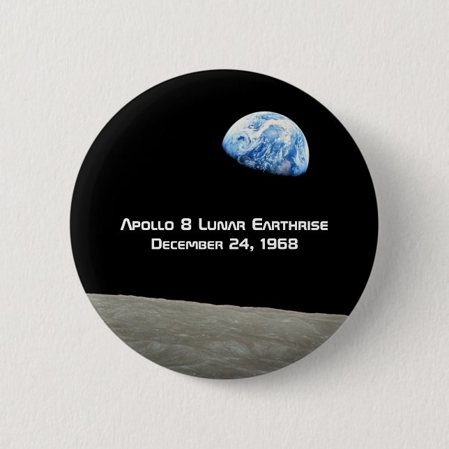Apollo 8 Lunar Earthrise 50th Anniversary Button (Front)