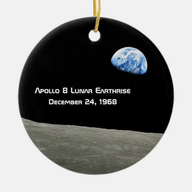 Apollo 8 Lunar Earthrise 50th Anniversary Ceramic Ornament (Front)