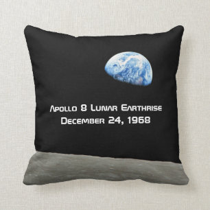Apollo 8 Lunar Earthrise 50th Anniversary Throw Pillow