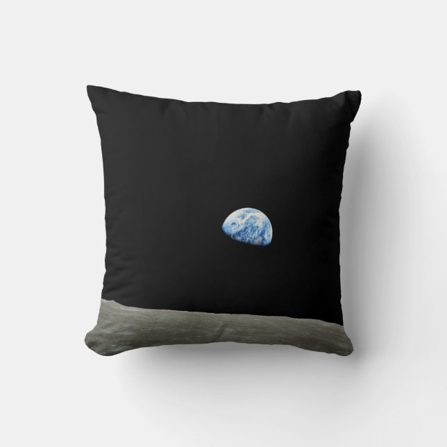 Apollo 8 NASA Moon Mission Earthrise Throw Pillow (Front)