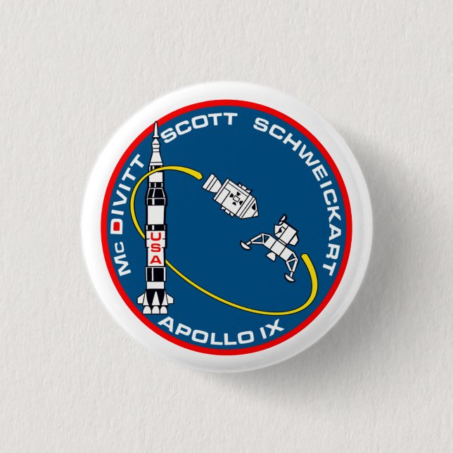 Apollo 9 mission patch  button (Front)