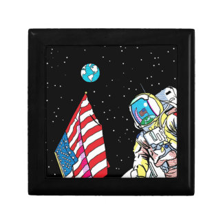 Apollo Astronaut with Flag and Earth Pop Art Gift Box