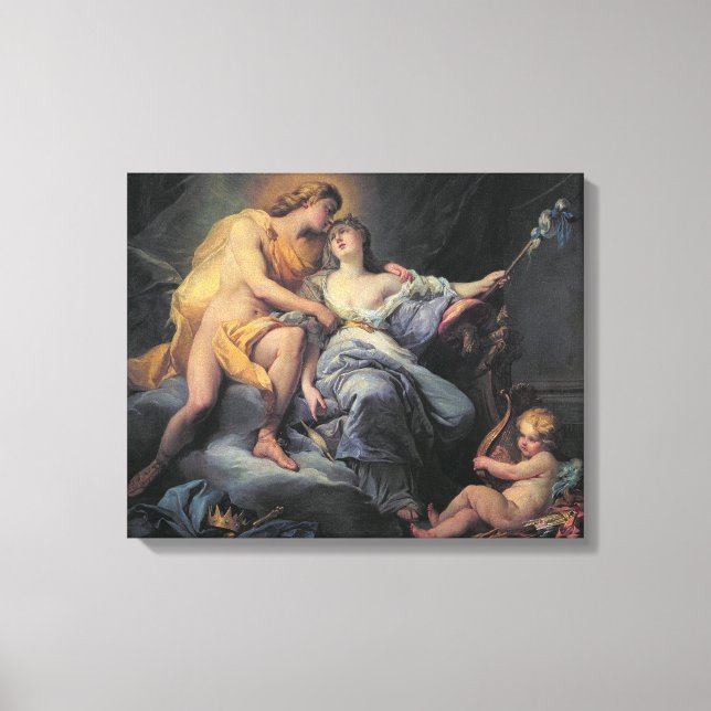 Apollo caressing the nymph Leucothea (oil on canva Canvas Print (Front)
