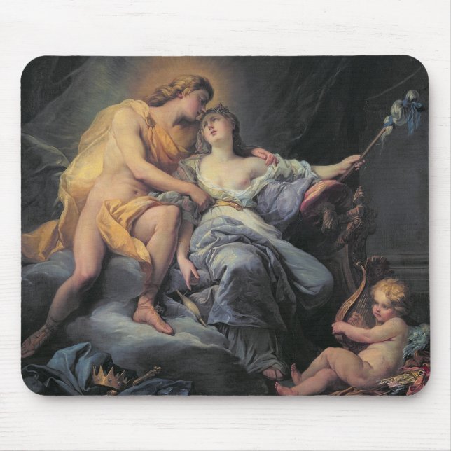 Apollo caressing the nymph Leucothea (oil on canva Mouse Pad (Front)
