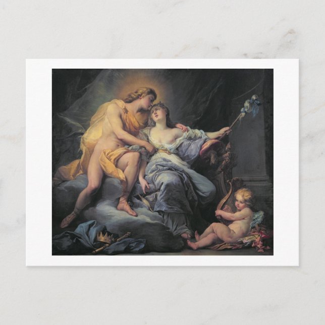 Apollo caressing the nymph Leucothea (oil on canva Postcard (Front)