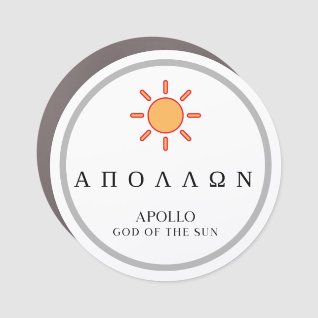 Apollo Greek God of the Sun Design Car Magnet (Front)