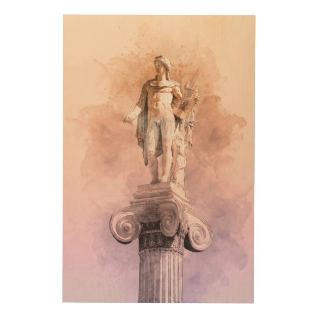 Apollo Greek Sculpture Wood Wall Art – Classical  (Front)